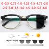 Diopter Sph 0 -0.5 -1 -1.5 -2 -2.5 -3 -3.5 -4 -4.5 -5 -5.5 -6.0 Anti Blue Light Photochromic Finished Myopia Glasses