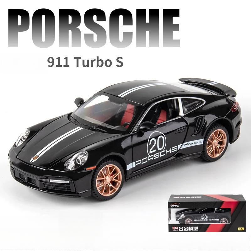 1/24 Porsche 911 Turbo S Sport Car Model Collectible Diecast & Toys Vehicles for Children Boys Car Toys Mini Car Model