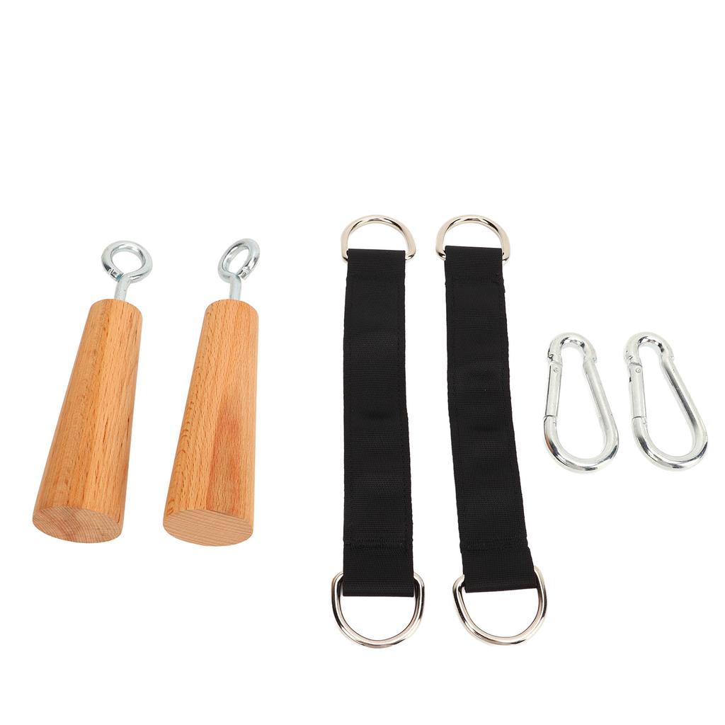 Wooden Pull Up Grips Wooden Finger Strength Trainer Home Gym Upper Body Core Grip Strength Training Handle Pull Up Fitness Accessories
