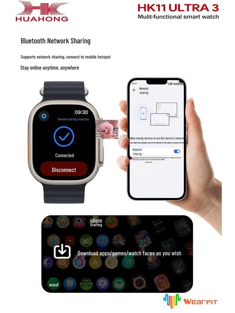 Huaqiangbei HK11 Ultra3 Smartwatch with Dual Payment & Sports Features