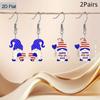 2D Flat Independence Day American Flag Gnome Acrylic Earrings Celebration Accessories Elegant Earrings Party Earrings