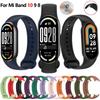Цветной силиконовый ремешок для Xiaomi Mi Band 10/9 Мягкий спортивный сменный браслет для Xiaomi Mi Band 8/9/10 Оригинальный официальный ремешок