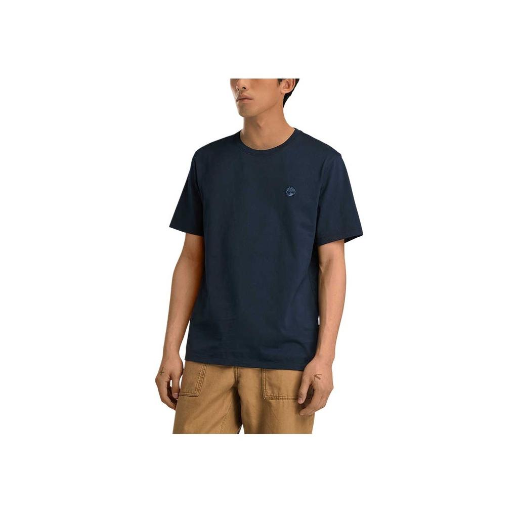 Timberland Футболка с коротким рукавом, дышащая, свободная, темная, мужская, топы, джинсовая A6DKU-Z02