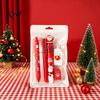 Festive Writing Accessories for School 6PCS Christmas Stationery Set Students, Cute Patterns Print Sets Kids Practical Supplies, Smooth Tools