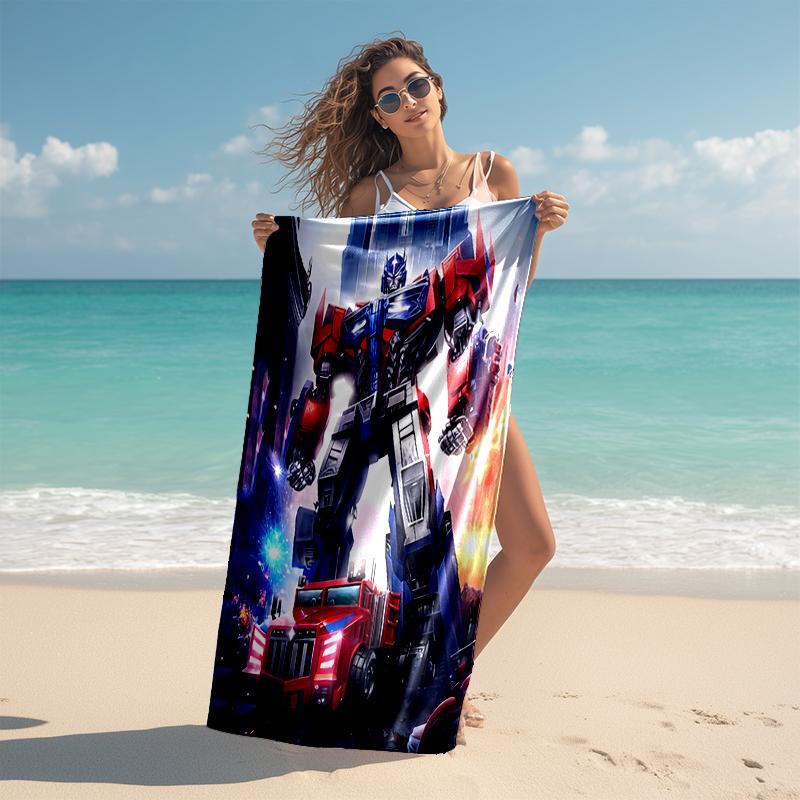 1pc Transformers2 Beach Towel, Comfortable and Thick, and Swimming/Bath/Picnic/Camping Towel, Suitable for Seaside Beaches
