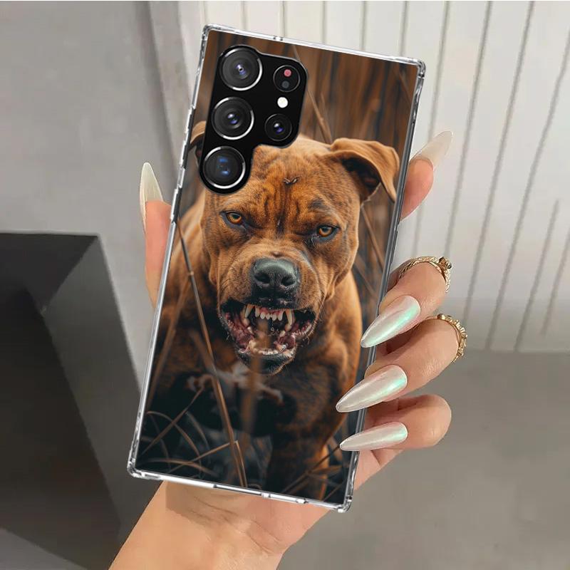 Pit Bull Pet Dog Pitbull Phone Case for Samsung Galaxy S26 S24 S23 Ultra S25 Edge S22 S21 Plus S20 FE + Soft Print Shell Funda G