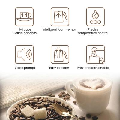 250 мл кофемашина для приготовления эспрессо, кофе мокко, чая, горячего молока, кофемашина для приготовления капучино, машина для вспенивания молока