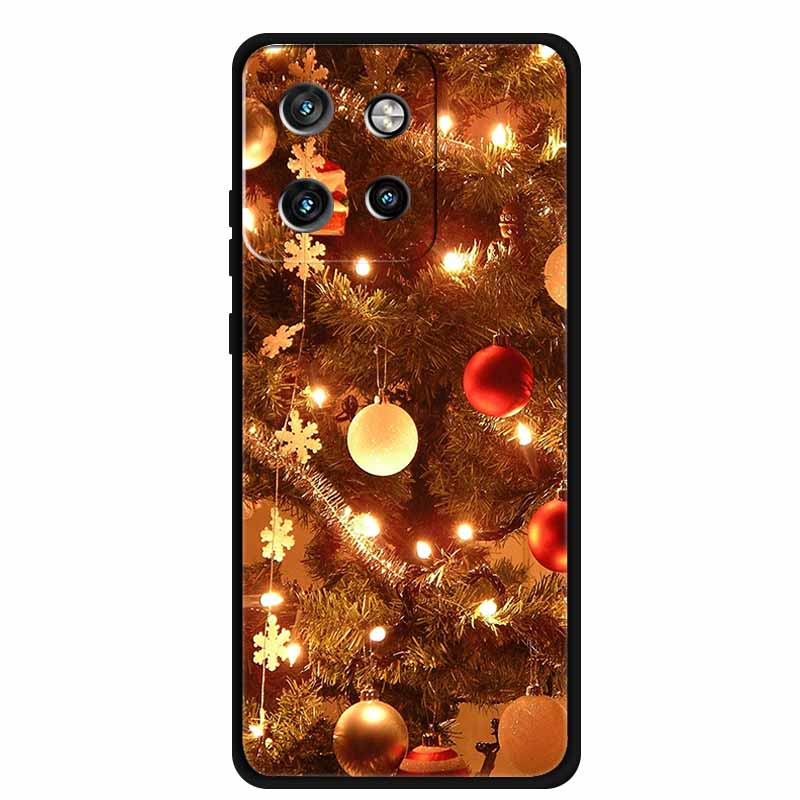 Christmas Cover For Motorola Moto G75 5G Black Silicone Cases TPU Santa Claus Christmas Tree Cover Deer For Moto G75 5G TPU case