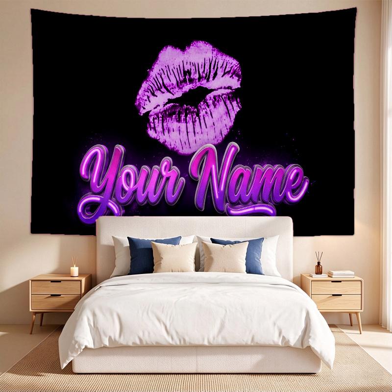 Purple Vibe (14) Custom Name Tapestry Wall Hanging Tapestry Wall Art Decor for Bedroom Living Room