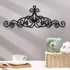 1pc Traditional Metal Scroll Wall Art Decor - Rustic Iron Medallion, Black Metal Scroll Plaque, and Elegant Wall Sticker