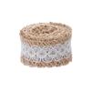 1m/roll Natural Satin Bow Wedding Hessian Ribbon Sisal Trim Jute Burlap Lace Edge