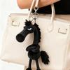 1PC Black Horse Keychain Plush Toy Backpack Pendant Decoration Year of The Horse Plush Toy New Year's Gifts for Boys and Girls