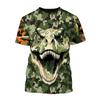 Модная мужская футболка с 3D-принтом и рисунком динозавра, летняя повседневная футболка унисекс с короткими рукавами и круглым вырезом, детские футболки Harajuku