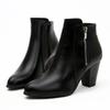European and American Rubbed Thick High-Heeled Side Zipper Foreign Trade Large-Size Women's Martin Boots Ankle Boots for Autumn and Winter