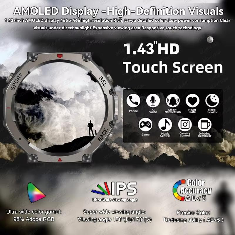 New T-Rex3 GPS Smart Watches Premium Military Smartwatch Men Compass Altimeter 10ATM Waterproof 170 Sport Modes Built-in GPS BT Call