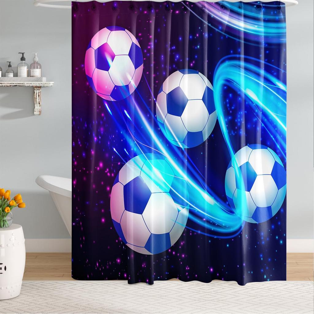 Peopleareok Nautical Coastal Shower Curtain, Funny Kids Sea Turtle Seashell Starfish Shower Curtain for Bathroom Decor, Polyeste