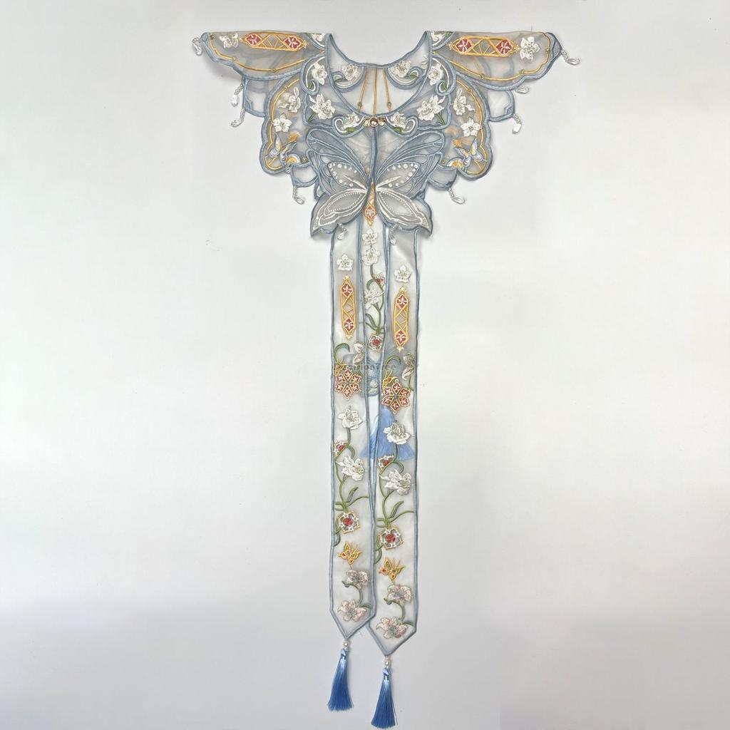 Ming Dynasty Embroidery Hanfu Cloud Shoulder Butterfly National Cape New Chinese Style Hanfu Skirt Cheongsam False Collar