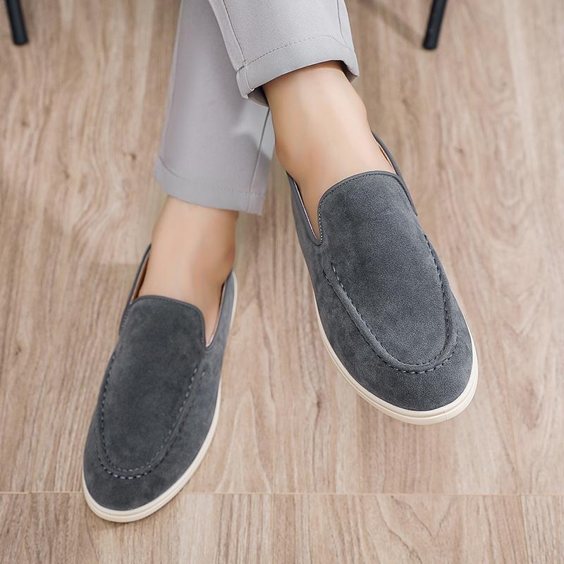 Fashion Mens Business Casual Shoes Suede Loafers Classic British Style Men Lightweight Soft Moccasins Male Slip On Driving Flats