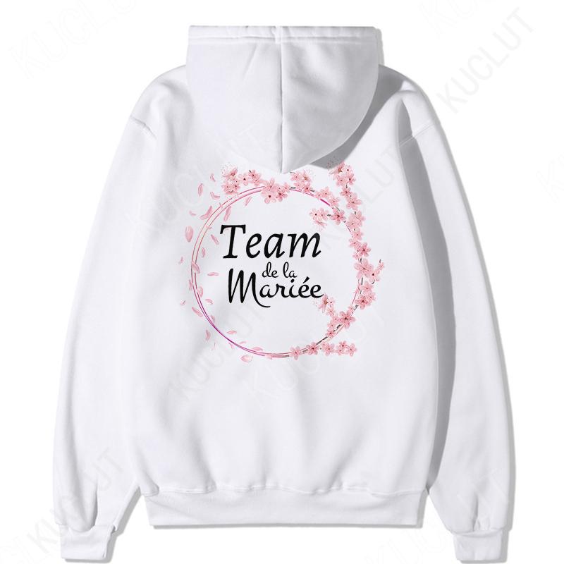 Fashion Team Bride Pullover Hoodies French Woman Bridal Wedding Hoody Outerwears Bachelorette Hen Party EVJF Hooded Sweatshirts