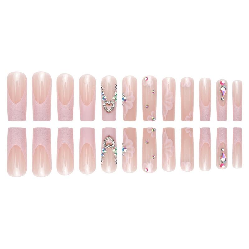 Europe and the United States hot-selling flower love nail patch wearing nail wholesale ins popular nail art finished product removable nail piece