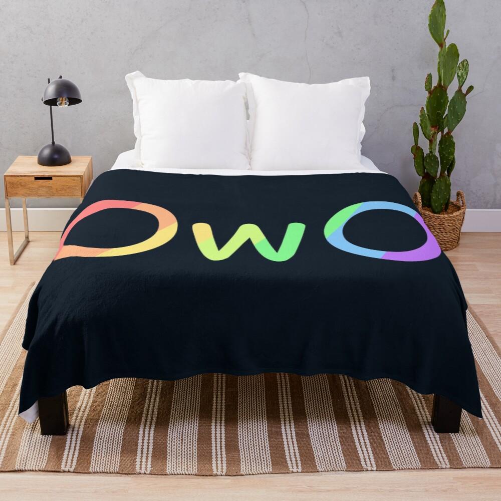 rainbow OwO Throw Blanket