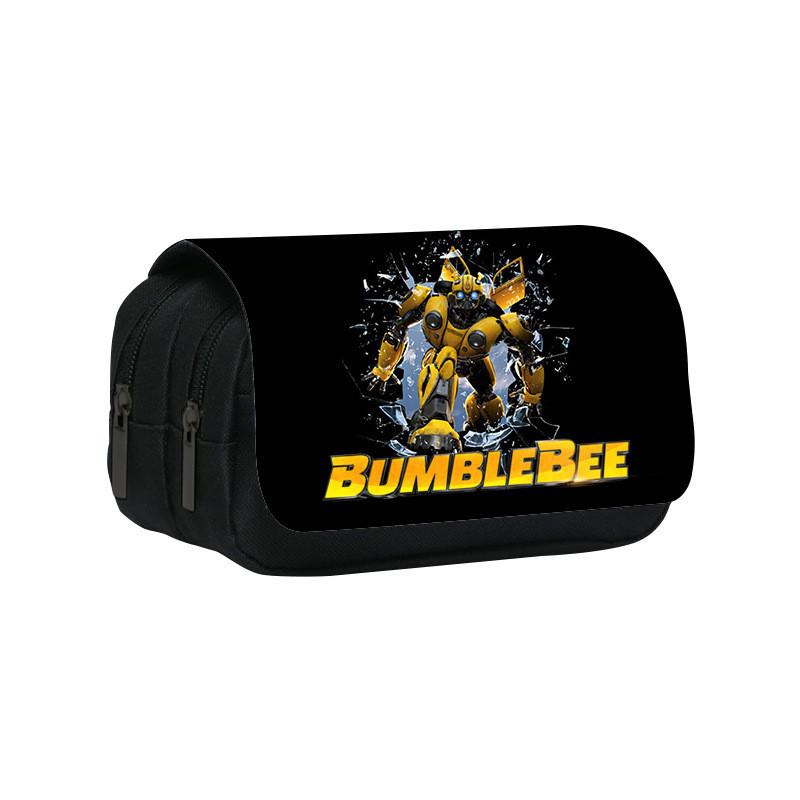 Transformers Pattern Double Layer Flip Cover Stationery Storage Pencil Bag For Student Stationery Organizer