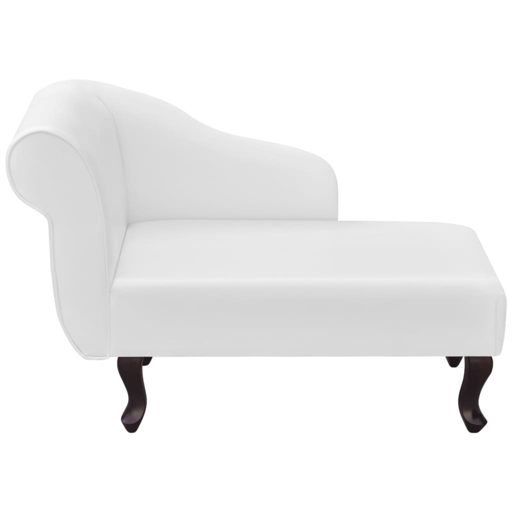 White Faux Leather Chaise Longue