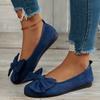 Мода Большой Размер Бант Женские Плоские Круглый Носок Мягкая Подошва Летние Туфли Бабушки Повседневные Микрофибра Улучшенная Резиновая Подошва
