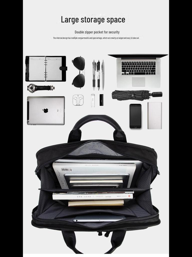 Черно-белый мужской деловой портфель на одно плечо — повседневный, модный и трендовый 