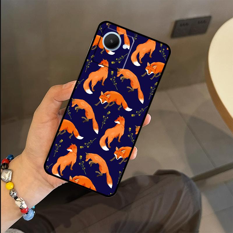 Мультяшные лисы Животный чехол Для Realme C63 C61 C55 C51 C53 C25 C65 C67 C71 C75 GT6 GT7 Pro 11 12 13 14 15 Pro Plus
