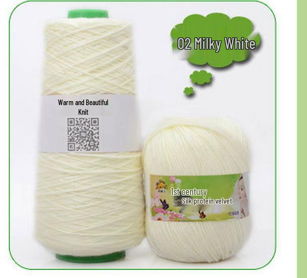 Детская пряжа из хлопка с протеином шелка для вязания и вязания крючком шарфа