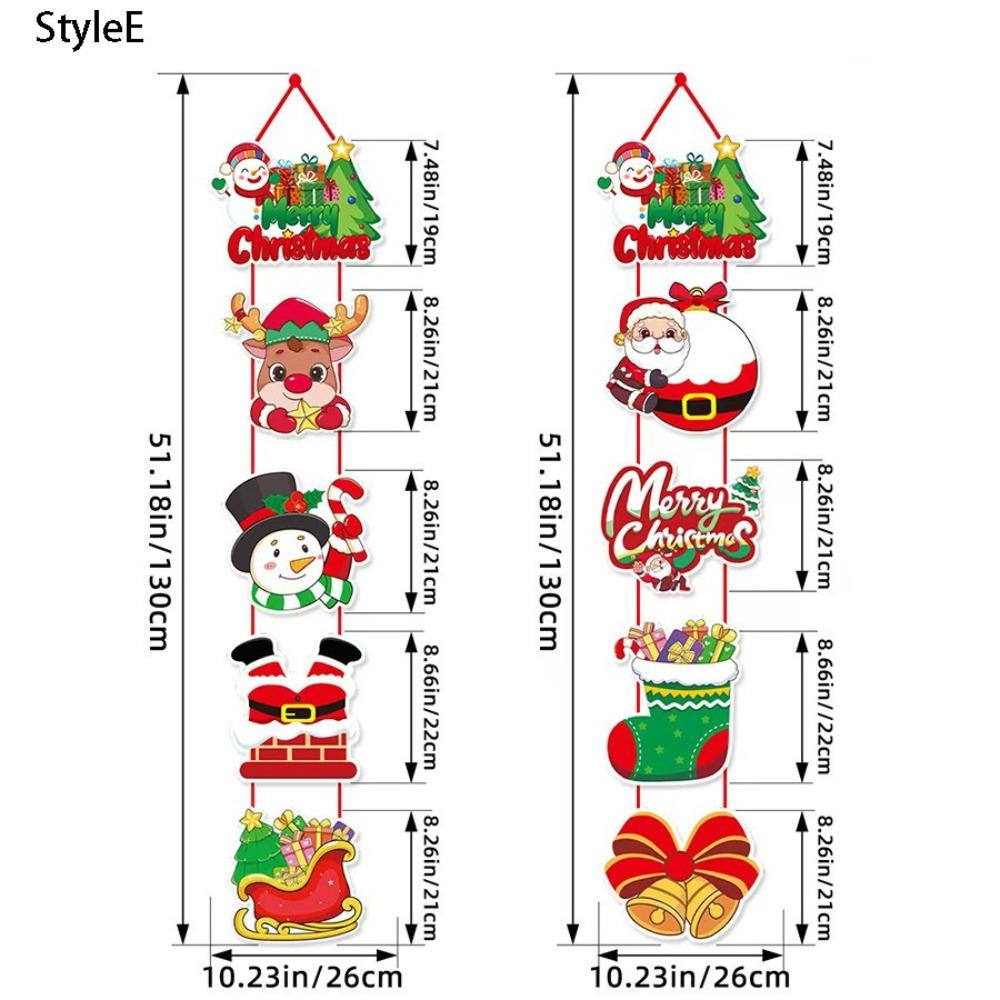 Reindeer Christmas Door Hanger Santa Claus Door Decor New Christmas Hanging Flag  Home