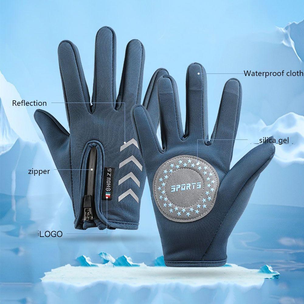 Cold Wingproof Warm Kids Gloves with Zipper Bicycle Sports Mittens  Kids Gift