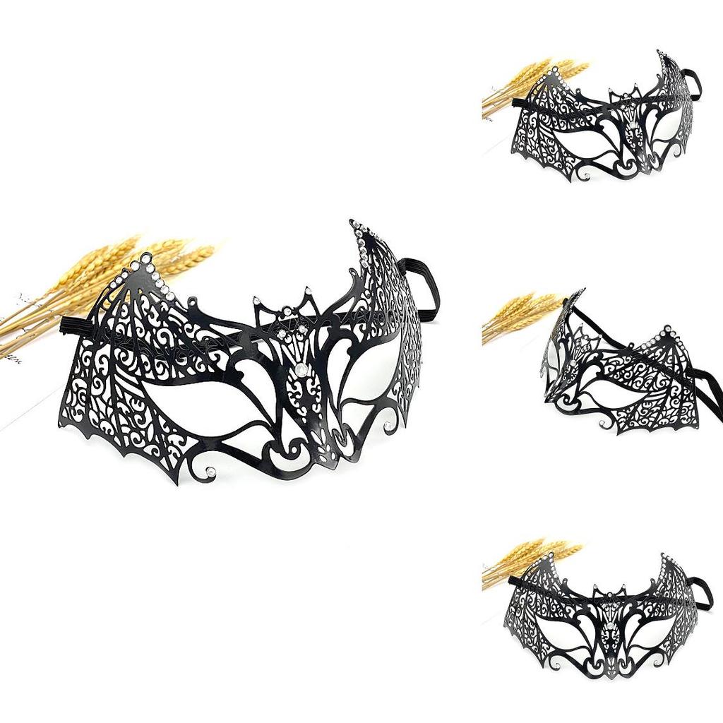 Elegant Black Metal Mask For Cosplay And Party Events With Sexy Halfface Design