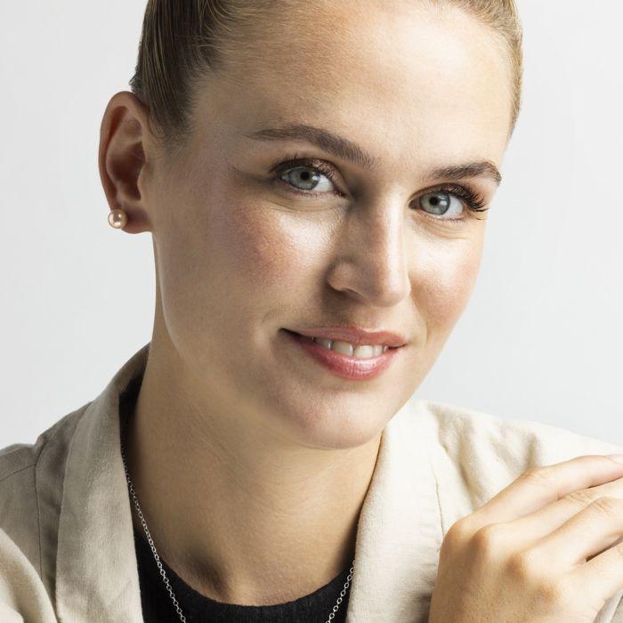 Серьги - Luxenter - Желтый - Серебро 925 пробы - Розовый жемчуг - Родированное покрытие