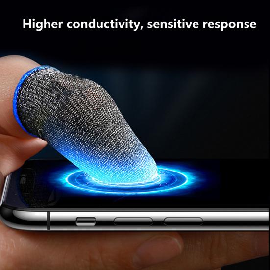 1 Pair Finger Cover Sweat-proof Sensitive Ultra-thin Video Games Touch Screen Fingertip Gloves for PUBG Mobile Game