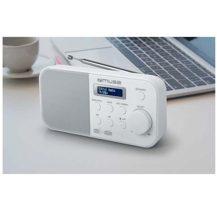 Radio Portable - MUSE - M-109 DBW - DAB + Et FM - Double Alarme - Haut-parleur Intégré