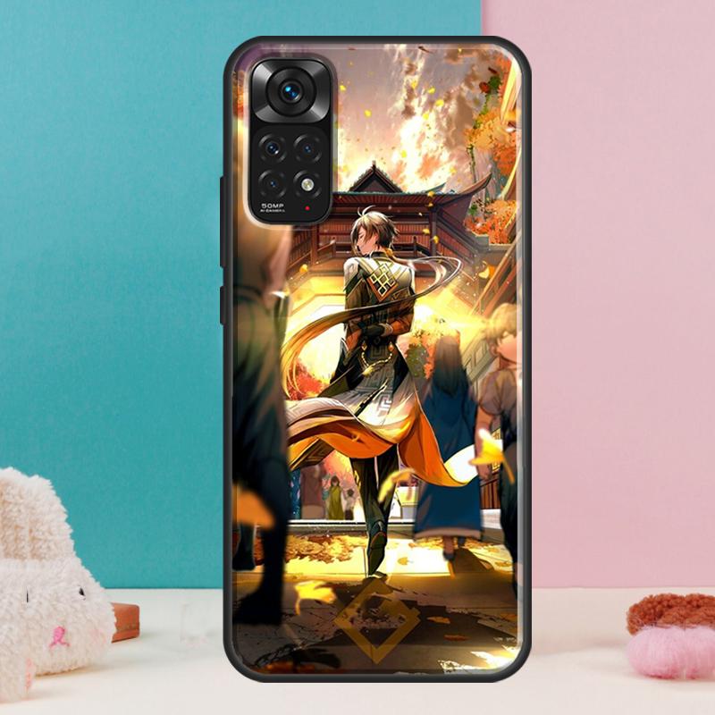 Чехол Zhongli Genshin Impact для Xiaomi Redmi Note 13 12 Pro 14 11 9 10 9S 10S 11S 12S Redmi 14C 13C 10C 12C