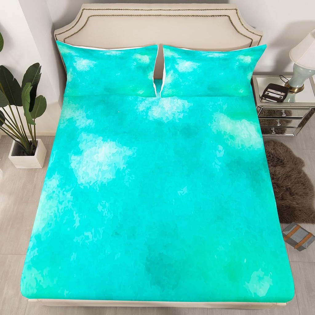 Простое и постепенное изменение Фиолетовый и синий Матрас Комплект постельного белья из трех предметов с цифровой печатью Взрослые Дети