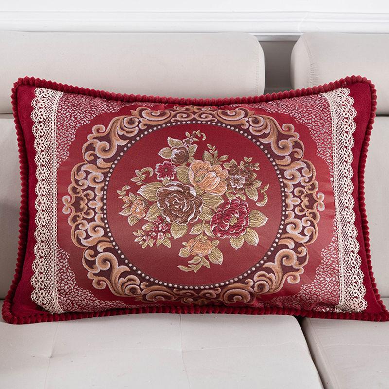 Одиночная европейская жаккардовая наволочка, диванная подушка, вышитая прямоугольная наволочка для спинки дивана для гостиной