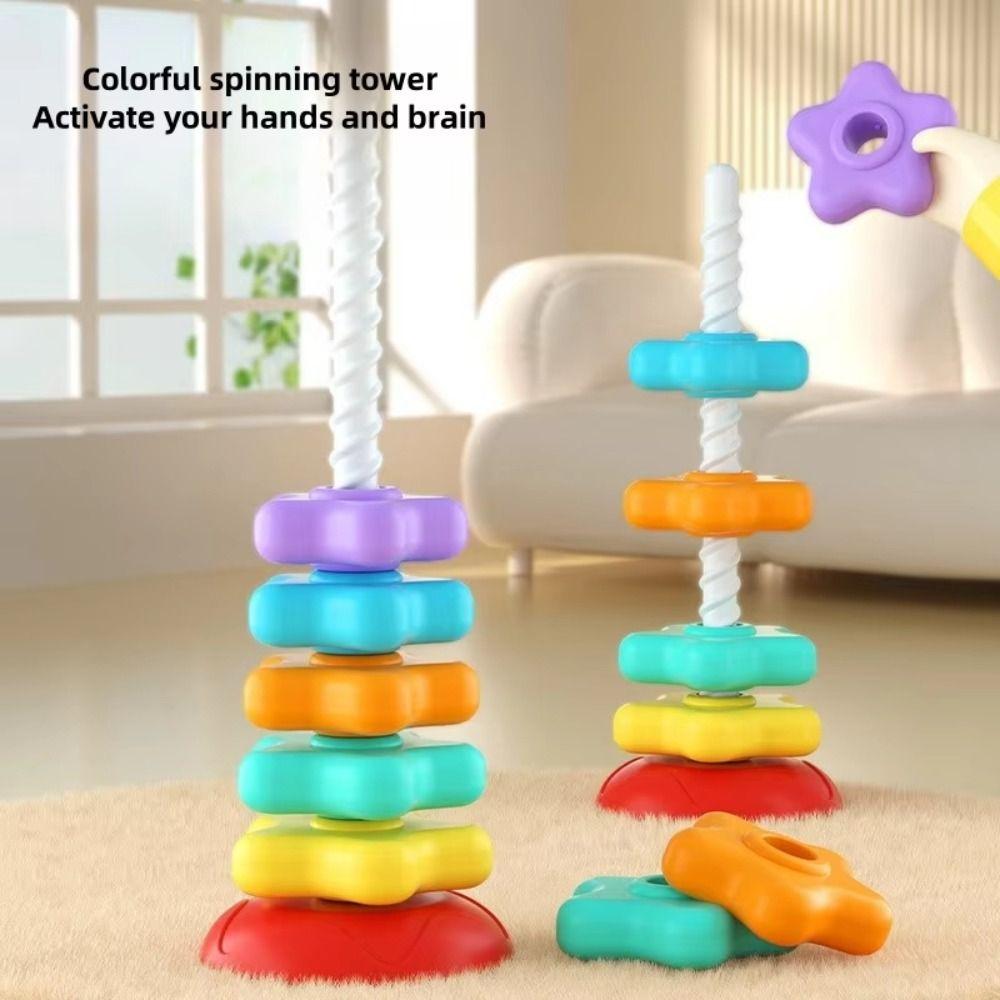 Радужная башня Вращающаяся радужная башня Игрушка Монтессори Составление радужной башни Дети