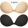 2 пары: по одной паре телесного цвета и черного невидимого бюстгальтера без бретелек. (для женских платьев с открытой спиной), многоразовые бюстгальтеры для защиты сосков