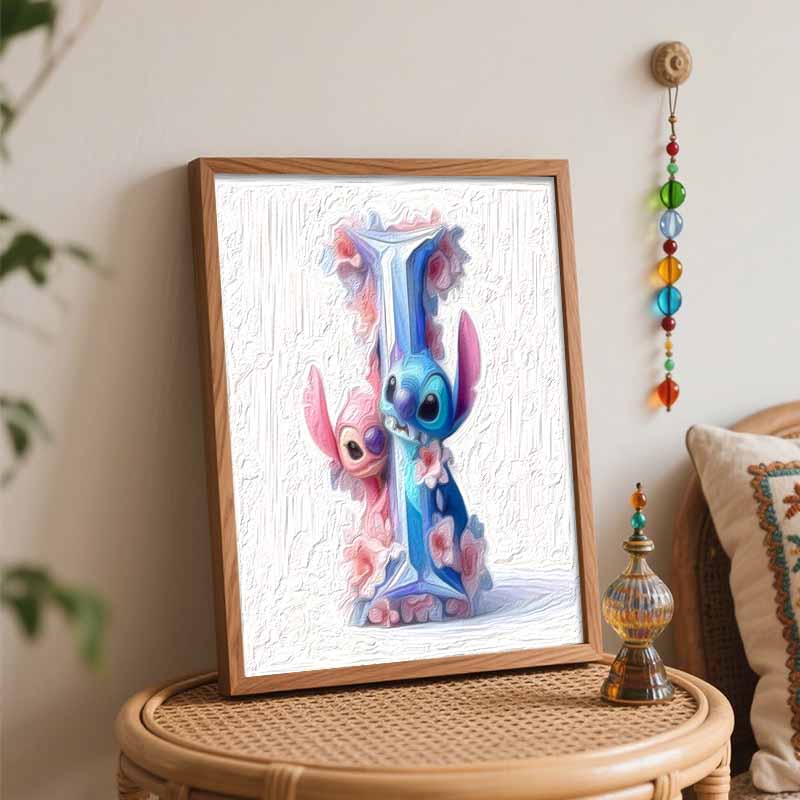 Disney Canvas Painting Kit Stitch Angel Home Decor Craft Perfect Gift IdeaCreative Art