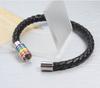 LGBT Rainbow Bracelet Stylish Handmade Braided LGBTQ Pride Bracelets PU Leather Weave Men's and Women's Pride Bracelets for Men Women Girl Boy Teen