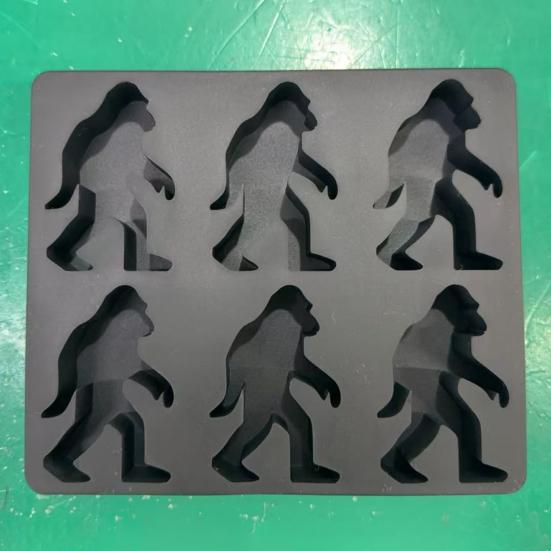 Ice Cube Mold 6-Cavity Gorilla Shape Ice Cube Tray for Whiskey Cocktails DIY Treats Reusable Easy Release Popsicle Molds