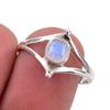 Natural Rainbow Moonstone Gemstone Handmade 925 Sterling Silver Ring Size 8 M7i93