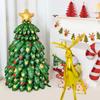 New Large Christmas Tree 3D Standing Golden Deer Santa Claus Walnut Man Snowman Christmas Party Decoration Aluminum Film Balloon