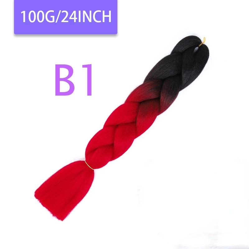 MISQUEEN Yaki Soft Hair Ombre Crochet Braiding Hair Extension For Braid 24 Inch Pink Synthetic Crochet Hair Jumbo Braid Hair