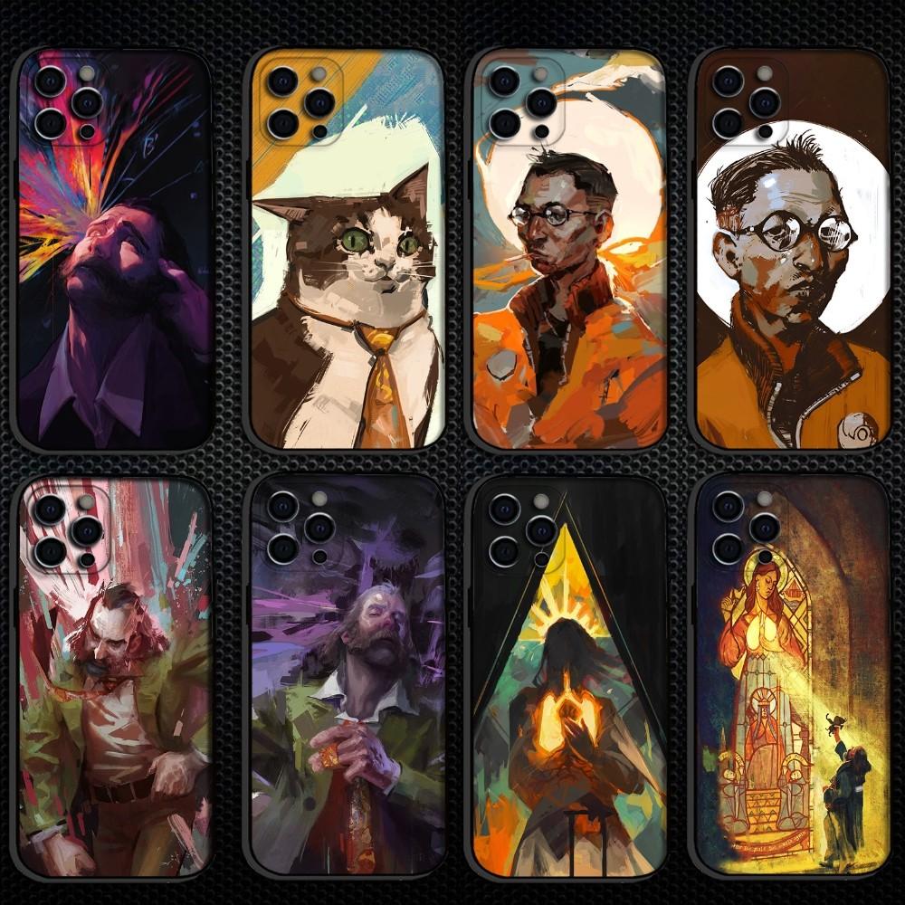 Чехол для телефона с игрой Disco Elysium для iPhone 16,15,14,13,12,11 Plus,Pro Max, Мягкий силиконовый черный чехол