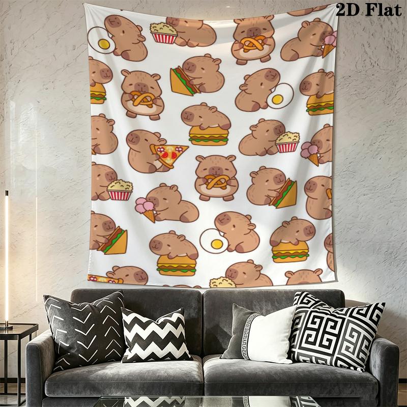 Capybara Wall Tapestry Aesthetic Wall Hanging Printed Fabric Blanket Decorative Tapestries for Bedroom Living Room Home Decor